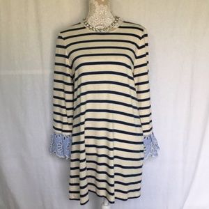 Sea // Blue Benton Stripe Contrast Cuffs Dress L